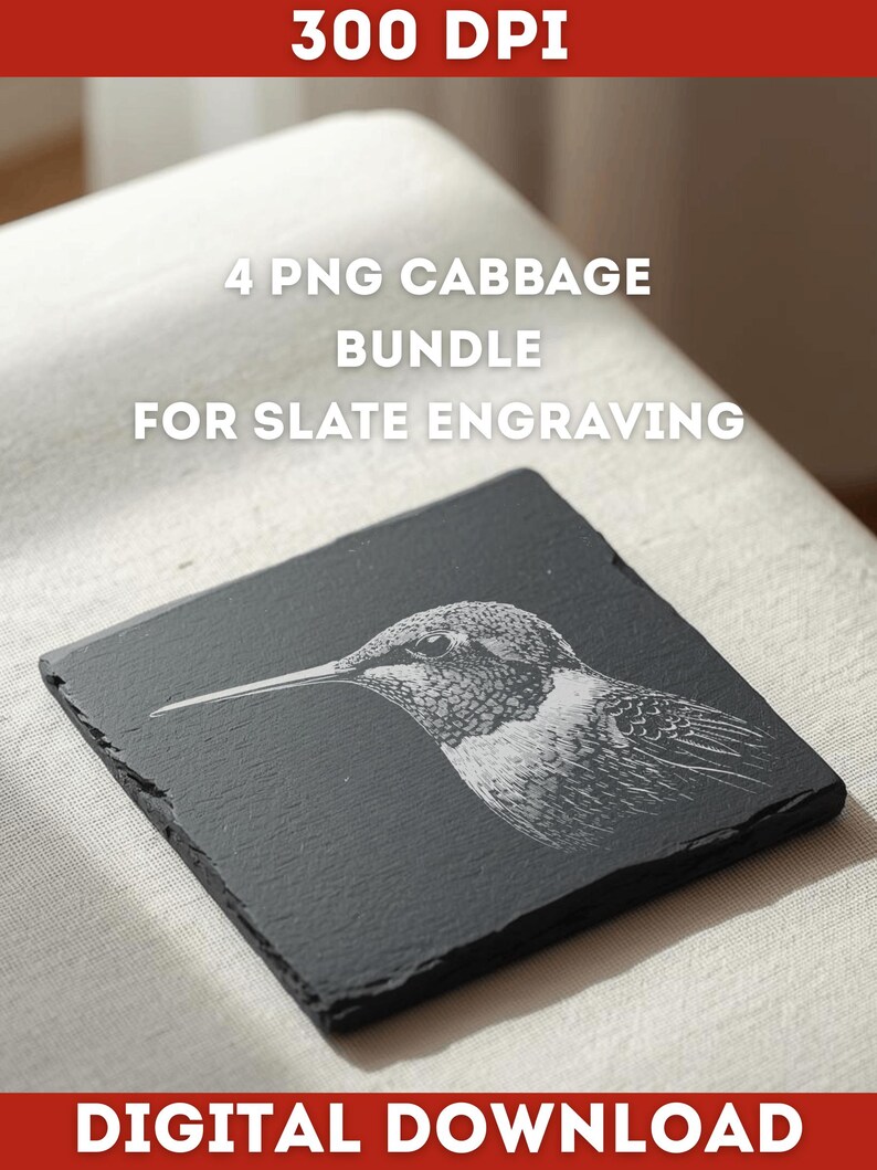 Lightburn Laser Engrave File | Hummingbird Slate PNG | 300 DPI Laser ...