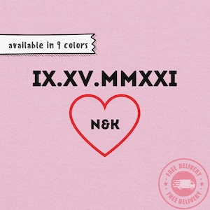 Custom Roman Numeral Couple Hoodie – Personalized Anniversary Gift, Unisex Fit, Heart & Initials Sweatshirt, S–5XL, Free Shipping