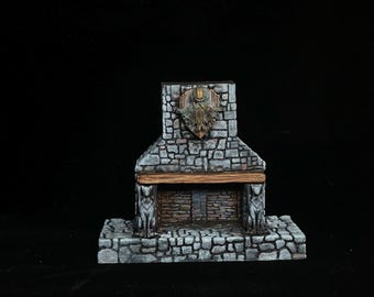 Fireplace, Tavern Scatter [Dwarven Head] - Painted miniature - D&D - Frostgrave - Pathfinder - RPG