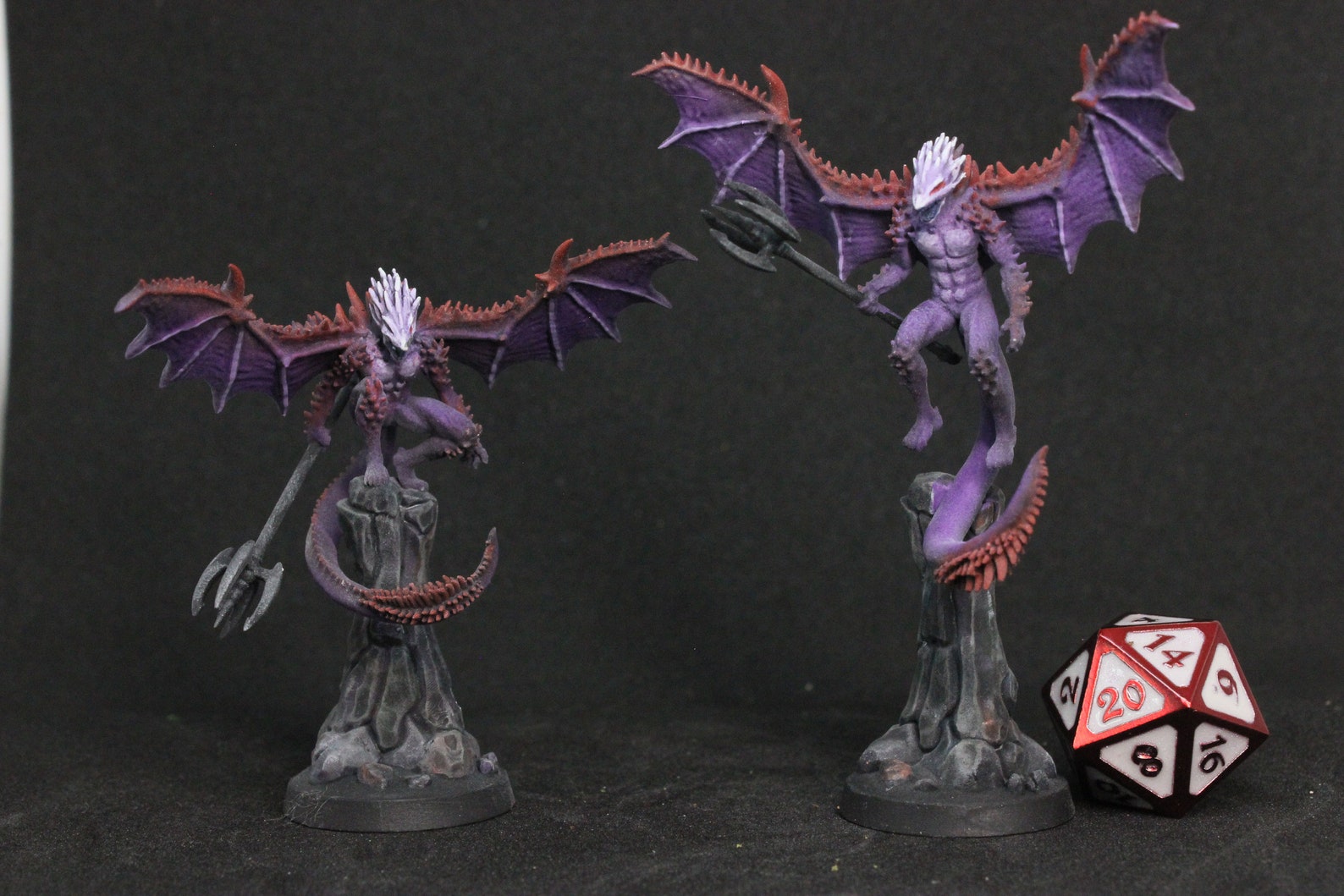 Handpainted D&D miniature 2x Spined Devils Ready to ship Etsy
