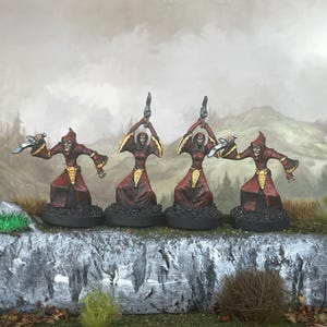 4x Cultists [Metal] - Painted miniature - D&D - Frostgrave - Pathfinder - RPG