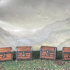 4x Chests, Dungeon scatter, DnD scatter terrain - Painted miniature - D&D - Frostgrave - Pathfinder - RPG