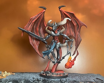 Armored Devil, Large Devil, Large fiend, Demon - Painted miniature - D&D - Frostgrave - Pathfinder - RPG