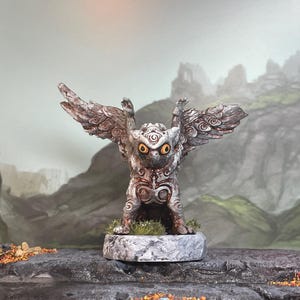Owlbear totem, statue, spirit - Painted miniature - D&D - Frostgrave - Pathfinder - RPG