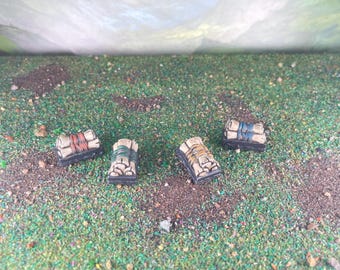 4x Scroll Stacks, Library Scatter, Study Scatter, Wizard tower Scatter - Painted miniature - D&D - Frostgrave - Pathfinder - RPG