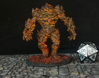 Magma Elemental / Golem - Painted miniature - D&D - Frostgrave - Pathfinder - RPG