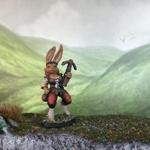 Rabbitfolk rogue, Harefolk ranger, Fey Rabbit folk - Painted miniature - D&D - Frostgrave - Pathfinder - RPG