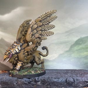 Armored griffin, Gryphon, Griffon - Painted miniature - D&D - Frostgrave - Pathfinder - RPG