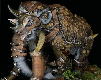 SF・ファンタジー・ホラー Dwarven War Mammoth DW-223 28mm Wounded Colossal War Mammoth - Painted Miniature - D&D