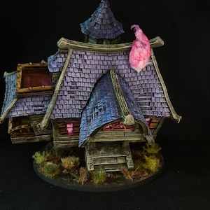 Baba Yaga and her Hut, Baba Lysaga, Baba Yaga Hut, Hag - Painted miniature - D&D - Frostgrave - Pathfinder - RPG