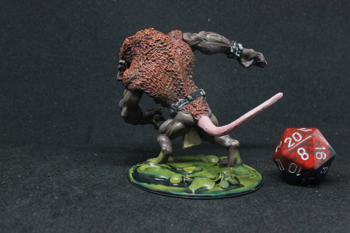 Hand painted D&D miniature Giant Wererat Ready to ship Etsy