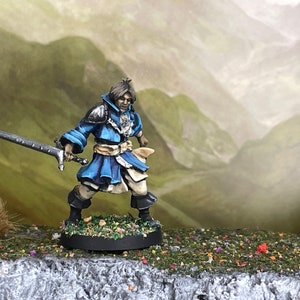 Male fighter, rogue, bard, swashbuckler, monk, Creature Caster Victor - Painted miniature - D&D - Frostgrave - Pathfinder - RPG