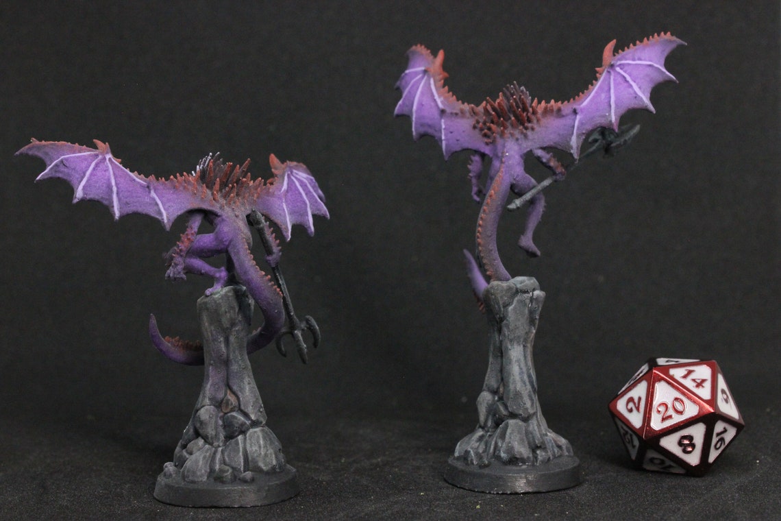 Handpainted D&D miniature 2x Spined Devils Ready to ship Etsy