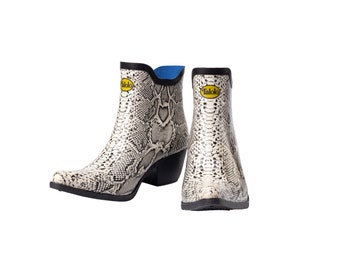 Lizzie Snake ankle rain boots