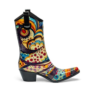 Floral Patterned Rain boot with Western Heel Talolo Floral Bliss image 2