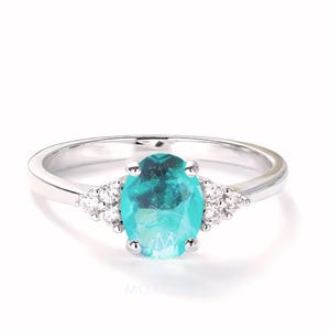 Oval Cut Paraiba Tourmaline Ring