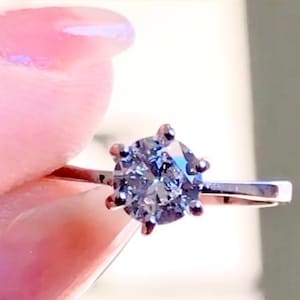 Brilliant Cut Moissanite Minimalist Solitaire Ring