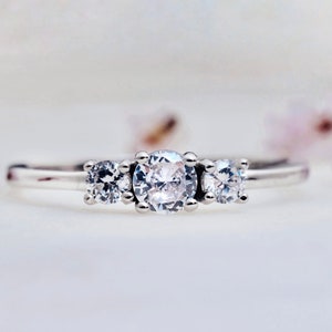 Moissanite Three Stone Ring