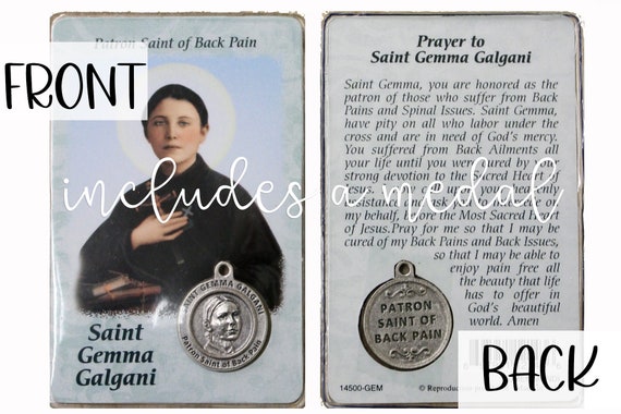 Saint Gemma Galgani Patron Saint Of Back Pain Spinal Etsy