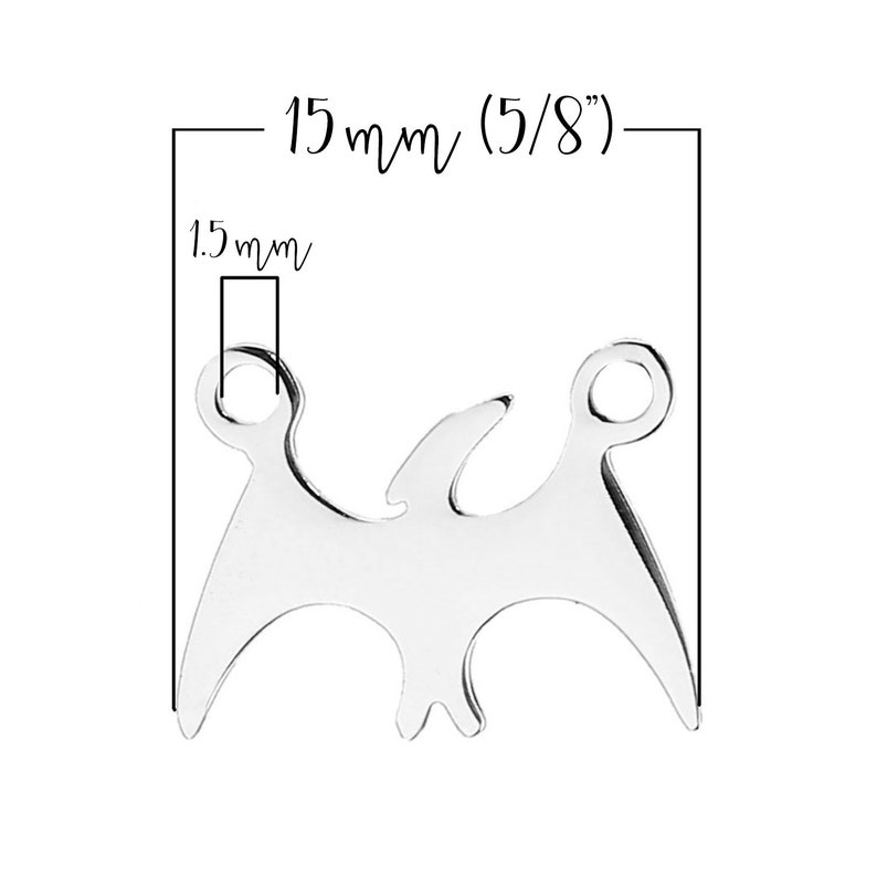 20 Dinosaur Connector Charms \u2022 Stainless Steel Dinosaur Charms \u2022 Brontosaurus \u2022\u00a0Pterodactyl \u2022 Apatosaurus \u2022 Pterosaur \u2022 Silver Dino