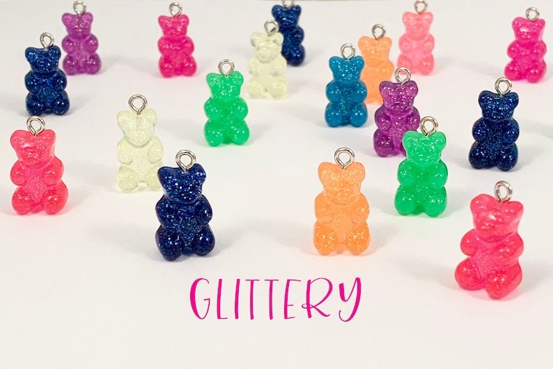 Gummy Bear Necklace Kandi Jewelry Adjustable Chain Rainbow Color Party Favor