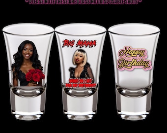 CUSTOM SHOT glass with picture ,Custom birthday shot glasses,Personalized face party favors | Shot glass with picture