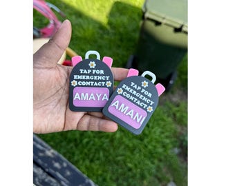 Emergency Contact Backpack Tag | NFC Keychain | NFC Backpack Tag | Child Safety Tag | Tap to Contact | School Bag Tag|Digital Emergency Card