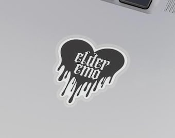 Elder emo sticker | pop punk not a phase | melting heart | scene kid | millennial | MySpace | Fall Out Boy | My Chemical Romance | punk rock