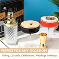 Luxury Glass Cocktail Shaker + Ribbed Martini Glasses Set: Gold Bar Tools & Cocktail Glasses