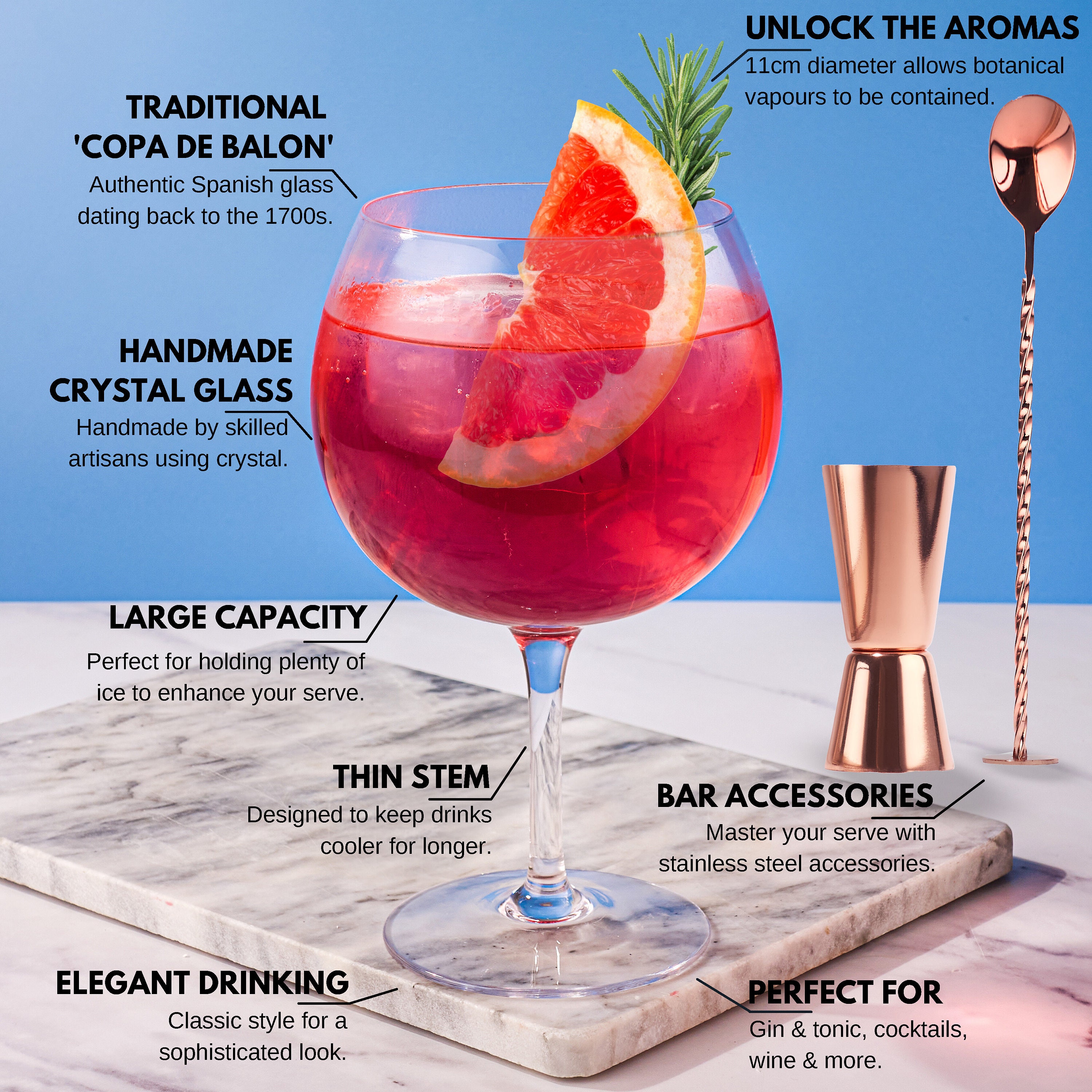 Gin Glasses for Gin Lovers Set of 2 Handmade G&T Glasses Etsy UK