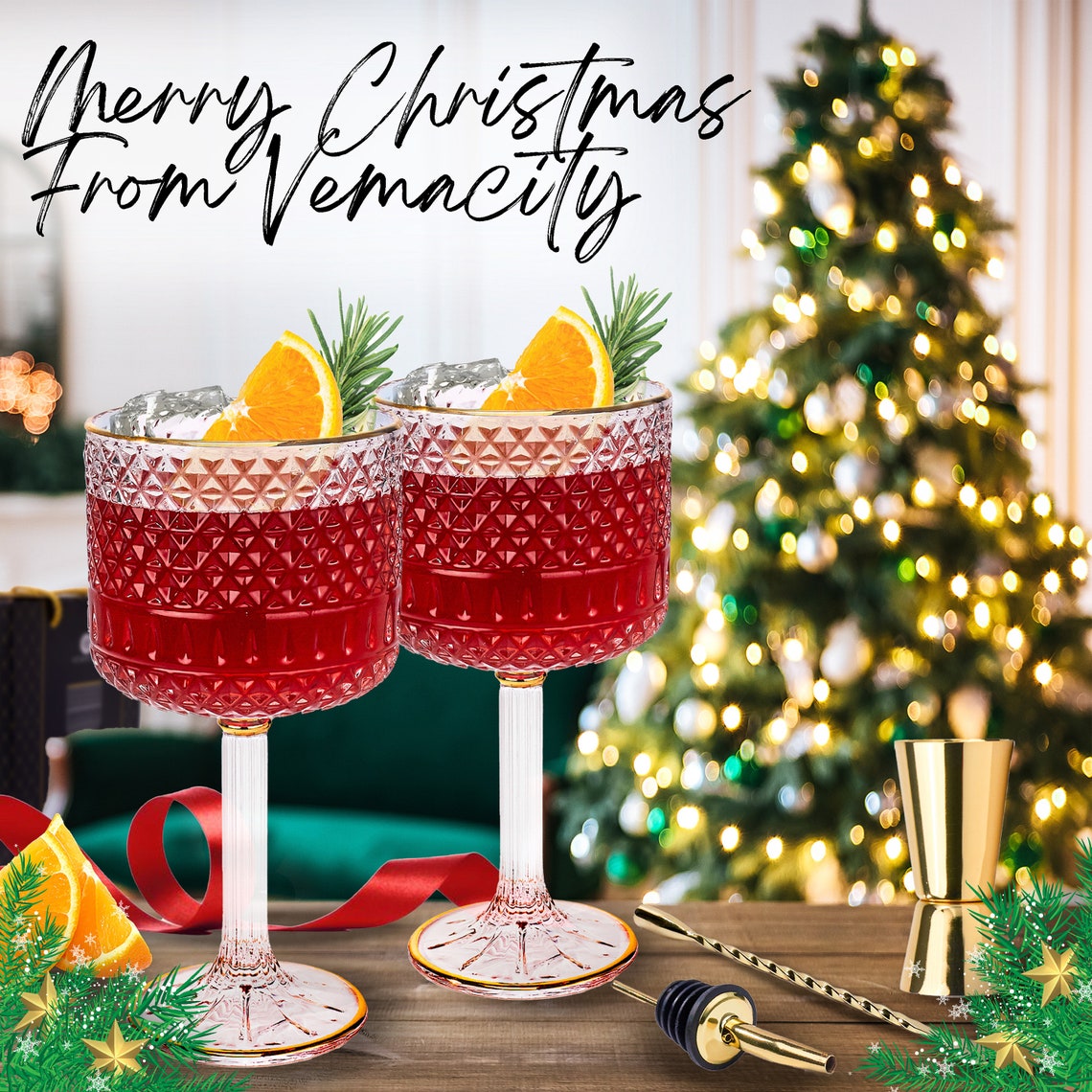 Luxury Gin Glasses 2 X Embossed Cocktail Glasses With Gold Etsy UK