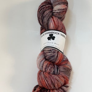 Roasted Pumpkin, Hand Dyed Yarn, Nature themed, 100 gram skein, 75/25 merino/nylon, fingering weight, orange, grey, rust, cream and browns..