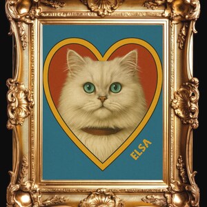 Aangepast huisdierportret vintage stijl kat of hond kunst gepersonaliseerde muurkunst huisdier gedenkteken cadeau aangepaste dier illustratie aangepaste hond cadeau voor haar