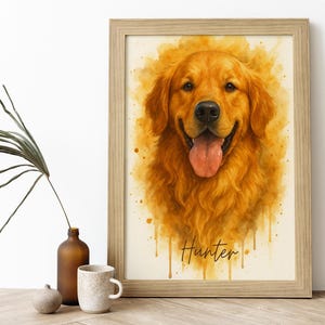 Custom Pet Portrait Watercolor Style Cat  Dog Art Personalized Wall Art Pet Memorial Gift Custom Animal Illustration Custom Dog Gift for Her