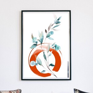 Botanical art, Abstract art, Wall Art, Printable Poster, Plant watercolor, Modern Botanical Plant Print, Digital Download