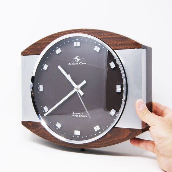昭和レトロ　動作品　東京時計　Silicon Clock スペースエイジ　レア Space Age Silicon Clock Tokyo Tokei Wall Clock - Etsy Singapore