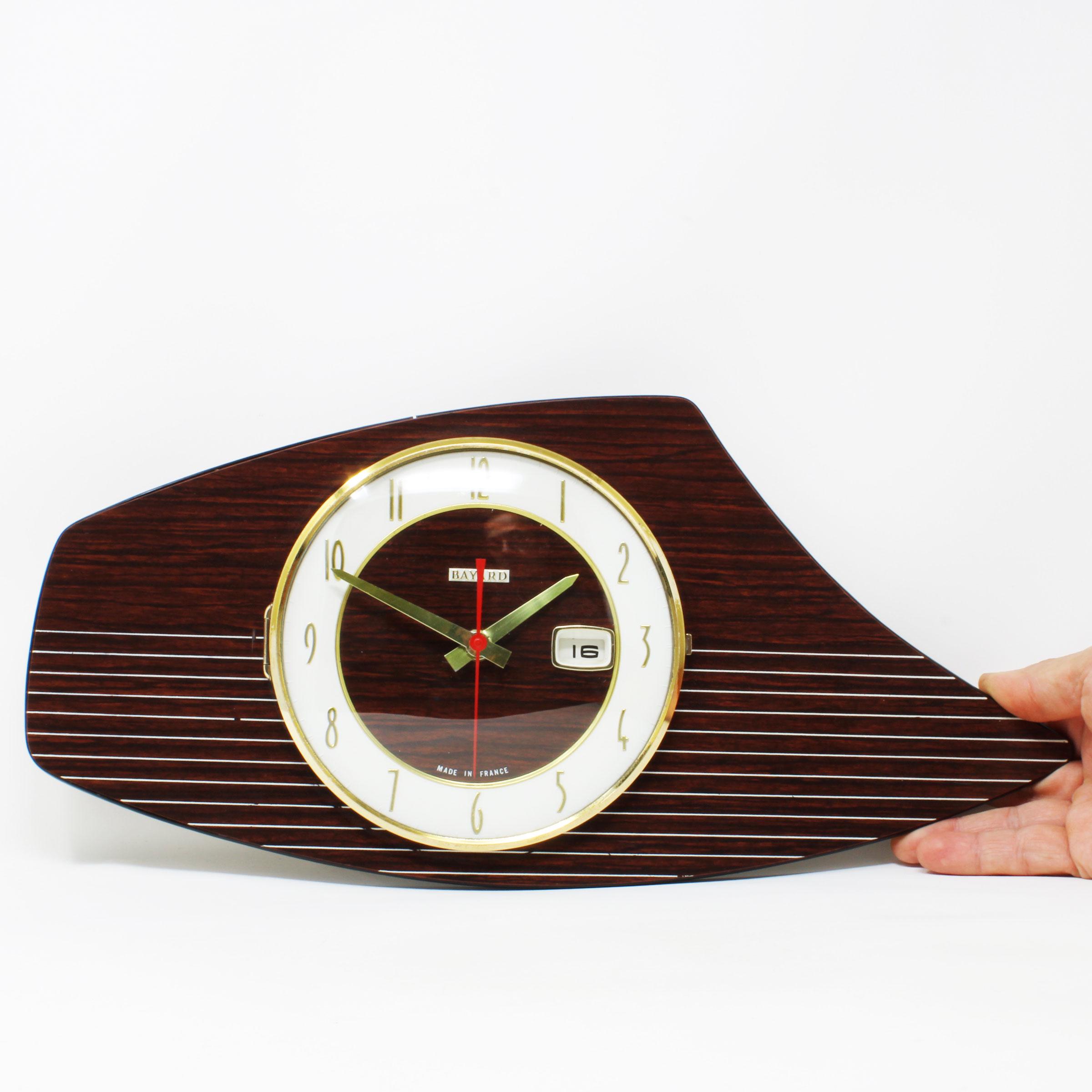 Bayard Vintage Wall Clock – Atomic Age Mid-Century Modern Design in Formica – France, 1950s/1960s