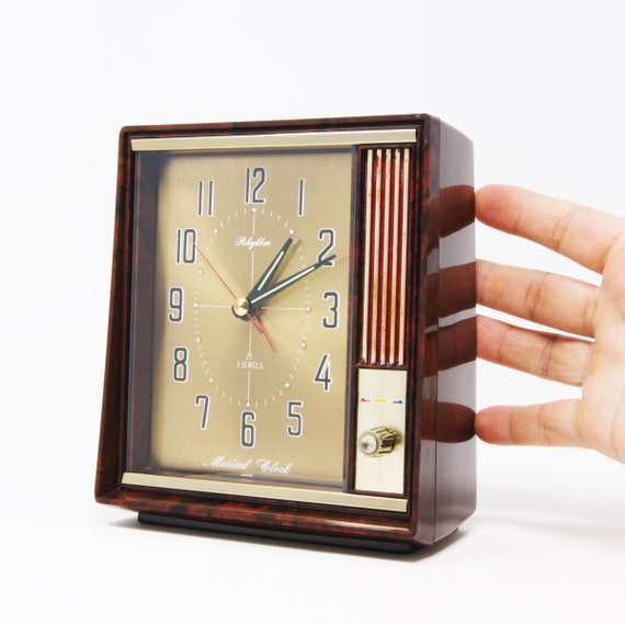 Reloj despertador vintage musical Rhythm 68029 Etsy M xico
