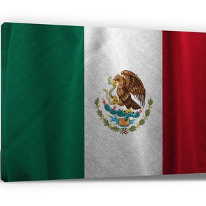 CANVAS PRINT. Mexican Flag. Flag of Mexico. Flag of United Mexican States. Mexican Banner. Modern Wall Art.