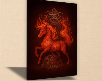 Fire Horse Canvas Print 2026 | Chinese Zodiac Wall Art | Feng Shui Gift