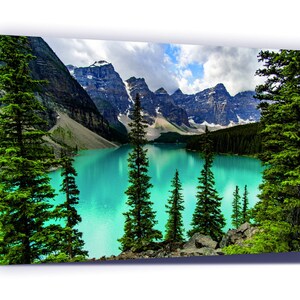 CANVAS PRINT. Moraine Lake. Valley of the Ten Peaks. Banff National Park, Alberta, Canada. Photo Wall Decor. Modern Wall Art.