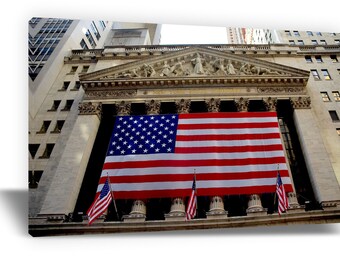 CANVAS PRINT. New York Stock Exchange, Wall Street, Lower Manhattan, New York City, USA. Photo Canvas Prints. Modern Wall Art. Office Decor.