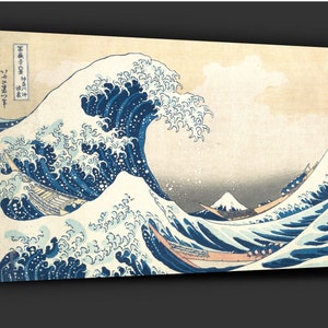 CANVAS PRINT. The Great Wave off Kanagawa by Hokusai. Reproduction Canvas Prints. Ukiyo-e. Classic Wall Art. Home Decor. Perfect for gift.