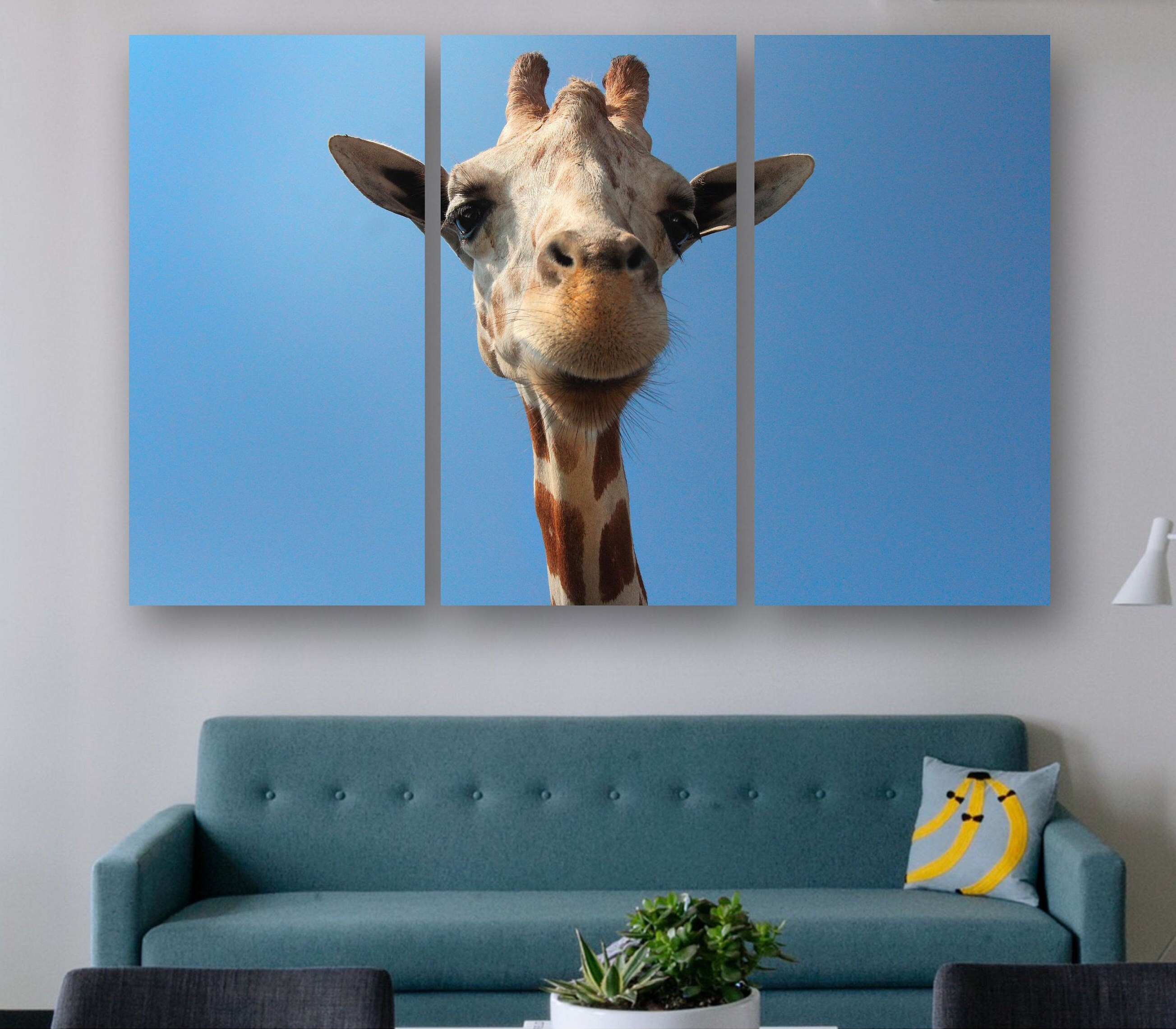 CANVAS PRINT. Giraffe. Safari Wall Art. Photo Canvas Prints. Modern