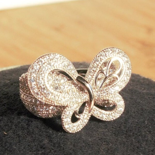 Bella Luce (R) 2.19ctw round Rhodium over sterling silver butterfly ring