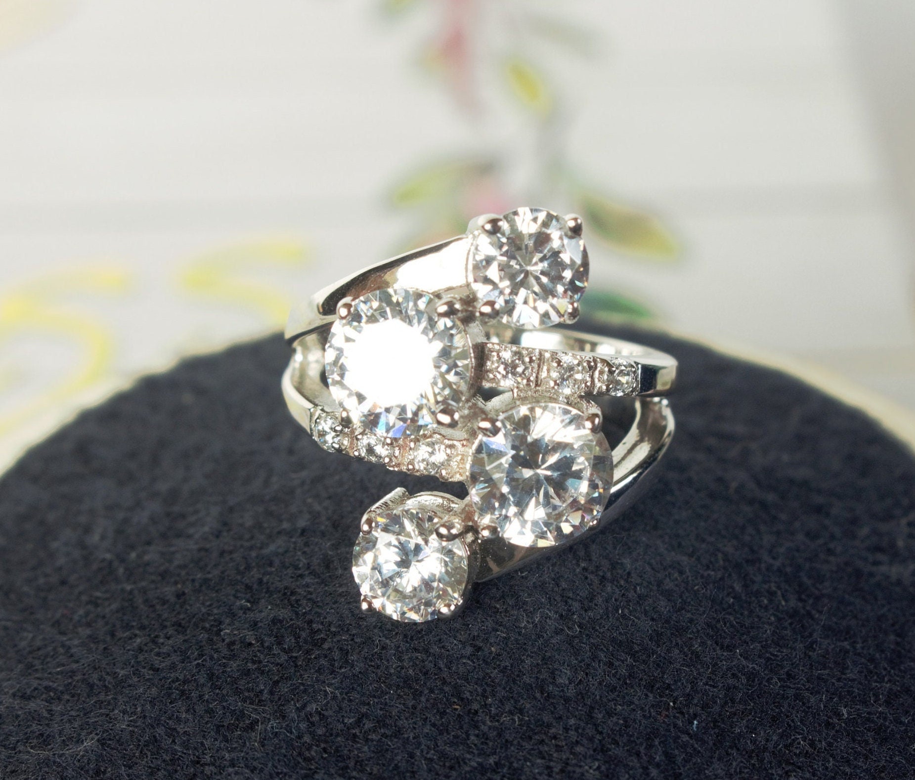 Charles Winston for Bella Lucewhite Cubic Zirconia Rhodium Over