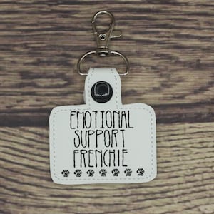 Emotional Support French Bulldog keychain, emotional support key fob Frenchie