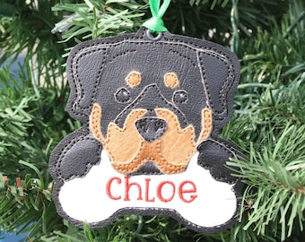 Rottweiler Christmas Ornament dog mom gift bag tag Rottie
