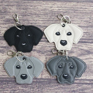 CustomLeatherCreations Dog Lovers Leather Keychain - Handmade Leather Keychain Labrador