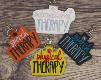 Therapy Keychains Bag Tag Speech, Occupational, or Physical Therapy Keyfobs